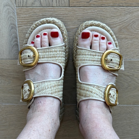 Sam Edelman Rattan Platform Slides - Picture 7 of 7